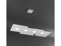 Plate Sospensione 4 Luci Rettangolare Grigio