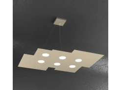 Plate Sospensione 6 Luci Sabbia