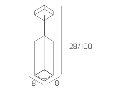 Plate Sospensione Tubo H.25 1 Luce Sabbia
