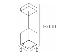 Plate Sospensione Tubo H.10 1 Luce Bianco