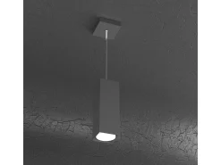Plate Sospensione Tubo H.25 1 Luce Grigio Antracite