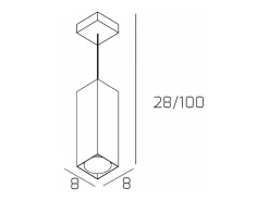 Plate Sospensione Tubo H.25 1 Luce Grigio Antracite