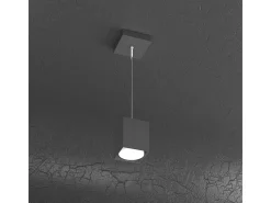 Plate Sospensione Tubo H.10 1 Luce Grigio Antracite