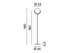 Platón - Lámpara de pie LED regulable de 30 W, 3000 K, 2968 lm, 190 cm de alto, interruptor de pedal de encendido/apagado - Perenz - Gris titanio