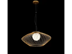 Plec Lámpara Colgante de Techo Cage Oro, 1 Luz, E27