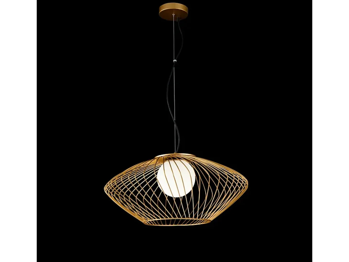 Plec Lámpara Colgante de Techo Cage Oro, 1 Luz, E27
