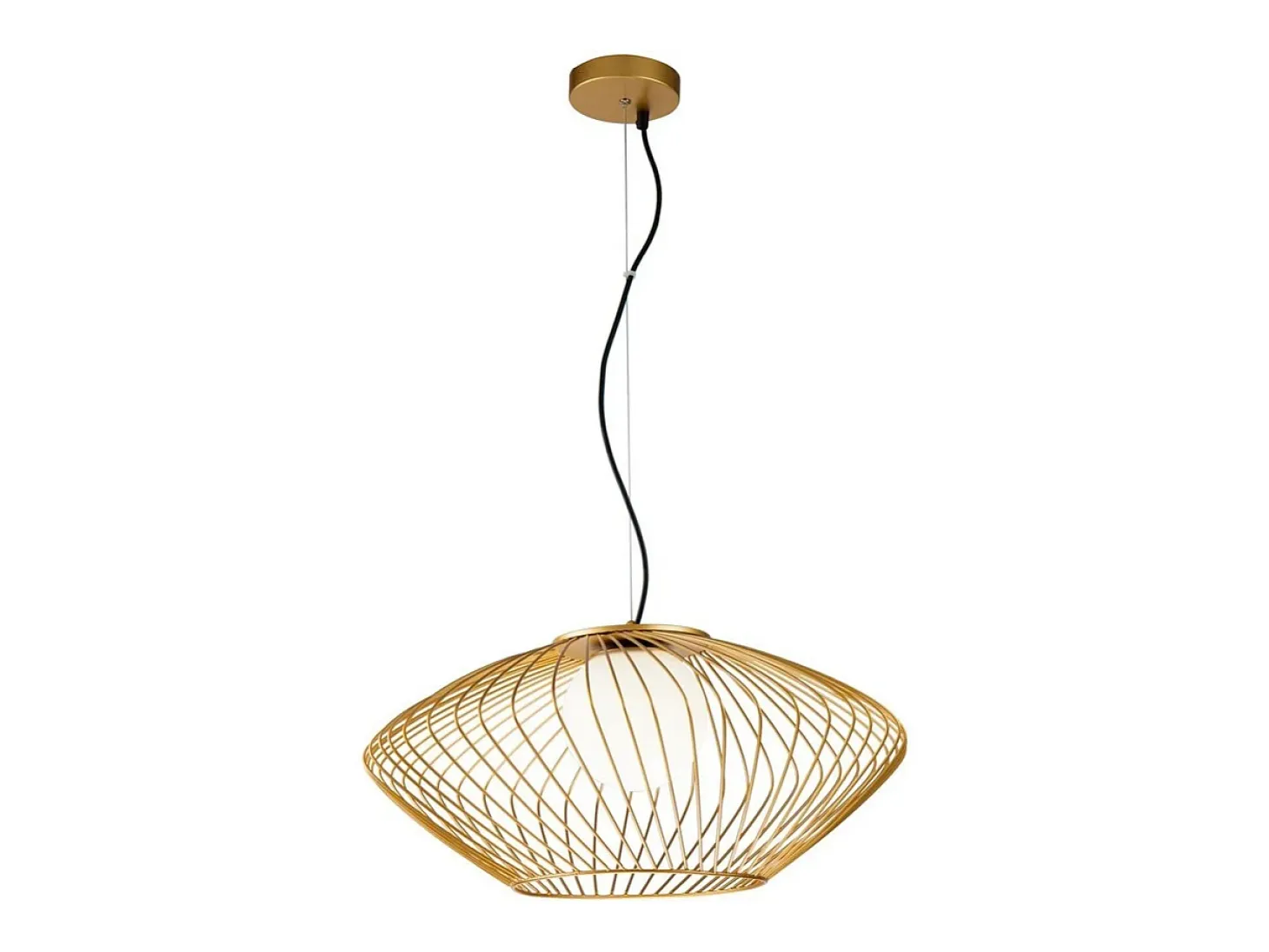 Plec Lámpara Colgante de Techo Cage Oro, 1 Luz, E27