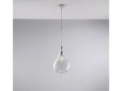 Pluvia Lámpara de suspensión de hierro con cristal pyrex transparente 1 luz 142 Ø20 BL264-S1-TR