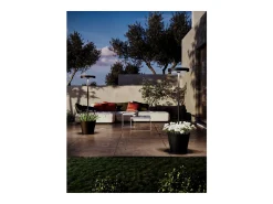 Poldina Reverso Solar L Corten - Lámpara de pie LED solar y recargable 11,7W - Lámpara de pie para exterior e interior H.156cm