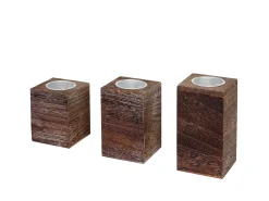 Portacandelitas MCW-C58 (3 piezas), marrón