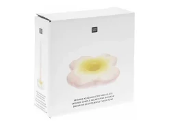 Portavelas de cerámica flor rosa