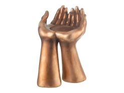 Portavelas de poliresina cobre 19*17.5*25 cm