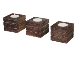 Portavelas de té Tolve (set de 3), marrón