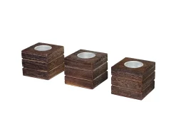 Portavelas de té Tolve (set de 3), marrón