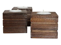 Portavelas de té Tolve (set de 3), marrón