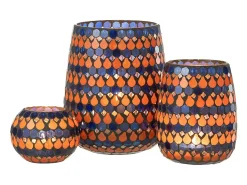 Portavelas de vidrio azul en forma de gota 17x17x21 cm