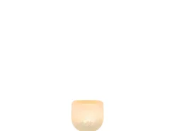 Portavelas de vidrio beige 10.5x10.5x9.5 cm