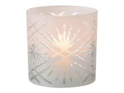 Portavelas de vidrio blanco 15x15x15 cm