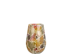 Portavelas de vidrio naranja 175x175x265cm