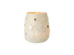 Portavelas estrella cristal antiguo plata Alt. 14