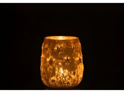 Portavelas estrella cristal antiguo plata Alt. 14