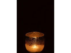 Portavelas milano cristal gris/rosa 10