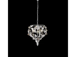 Preciosa lámpara de araña de hierro lacado blanco shabby 3 luces 113 Ø49 BL196-3-BCO