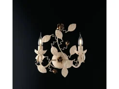 Preciosa lámpara de pared de hierro lacado marfil con 2 luces .37 P.21 BL196-AP2-AV