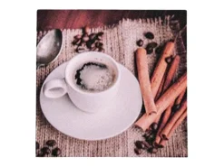 Print decorativo café taza y canela 28x28x1,5 cm