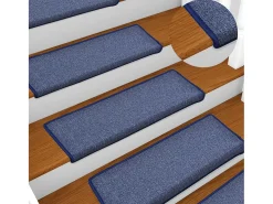 Prolenta Premium - Alfombras de peldaños de escalera 15 uds azul 65x21x4 cm