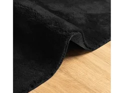 Prolenta Premium - Alfombra de pelo corto suave lavable HUARTE negro 80x150 cm