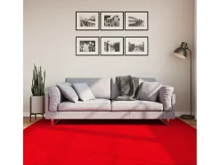 Prolenta Premium - Alfombra de pelo corto suave lavable HUARTE rojo 200x200 cm