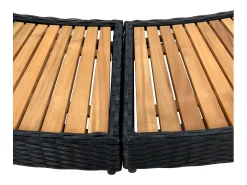 Prolenta Premium - Borde bañera dromasaje ratán sintético y madera maciza acacia