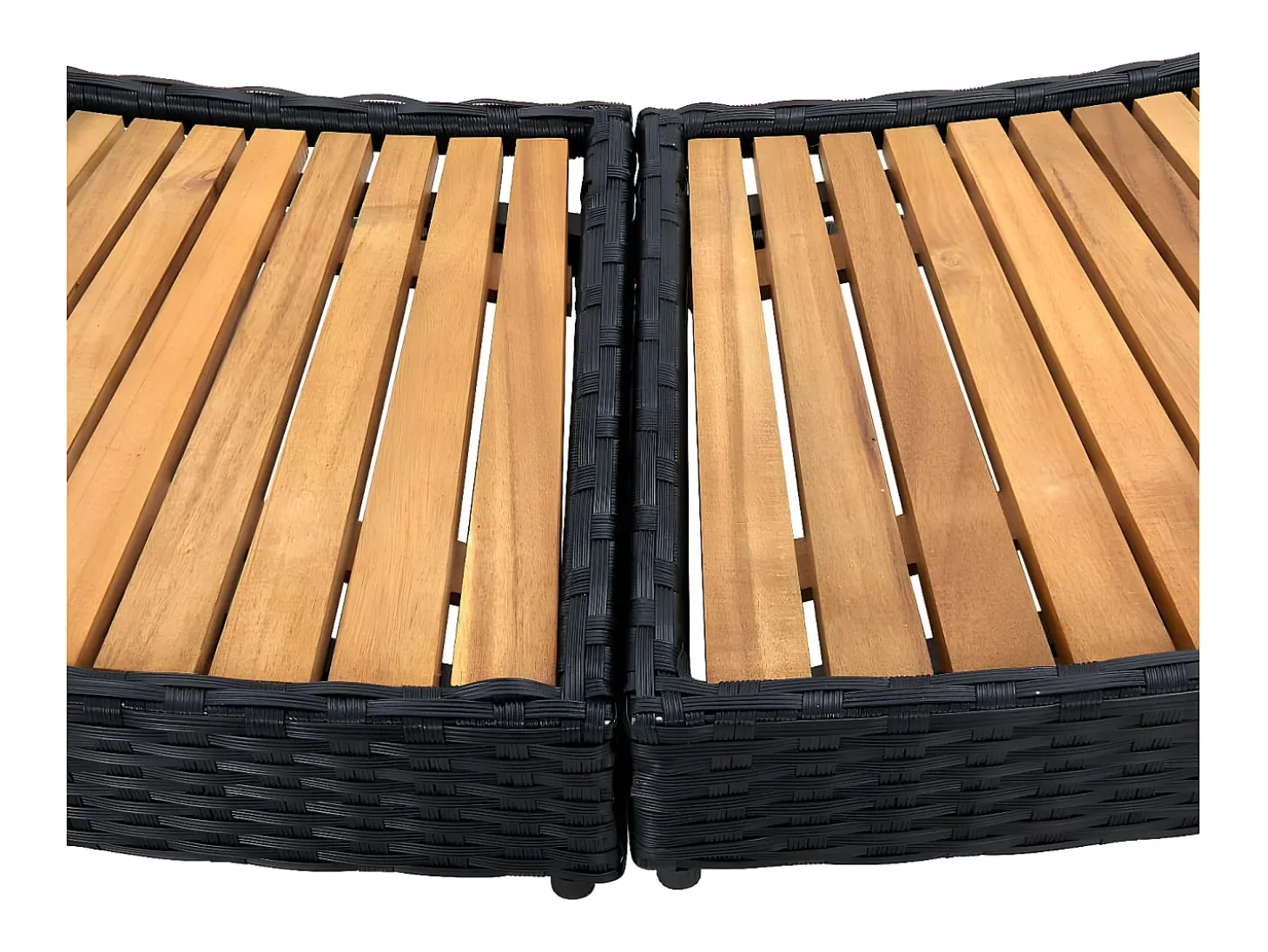 Prolenta Premium - Borde bañera dromasaje ratán sintético y madera maciza acacia