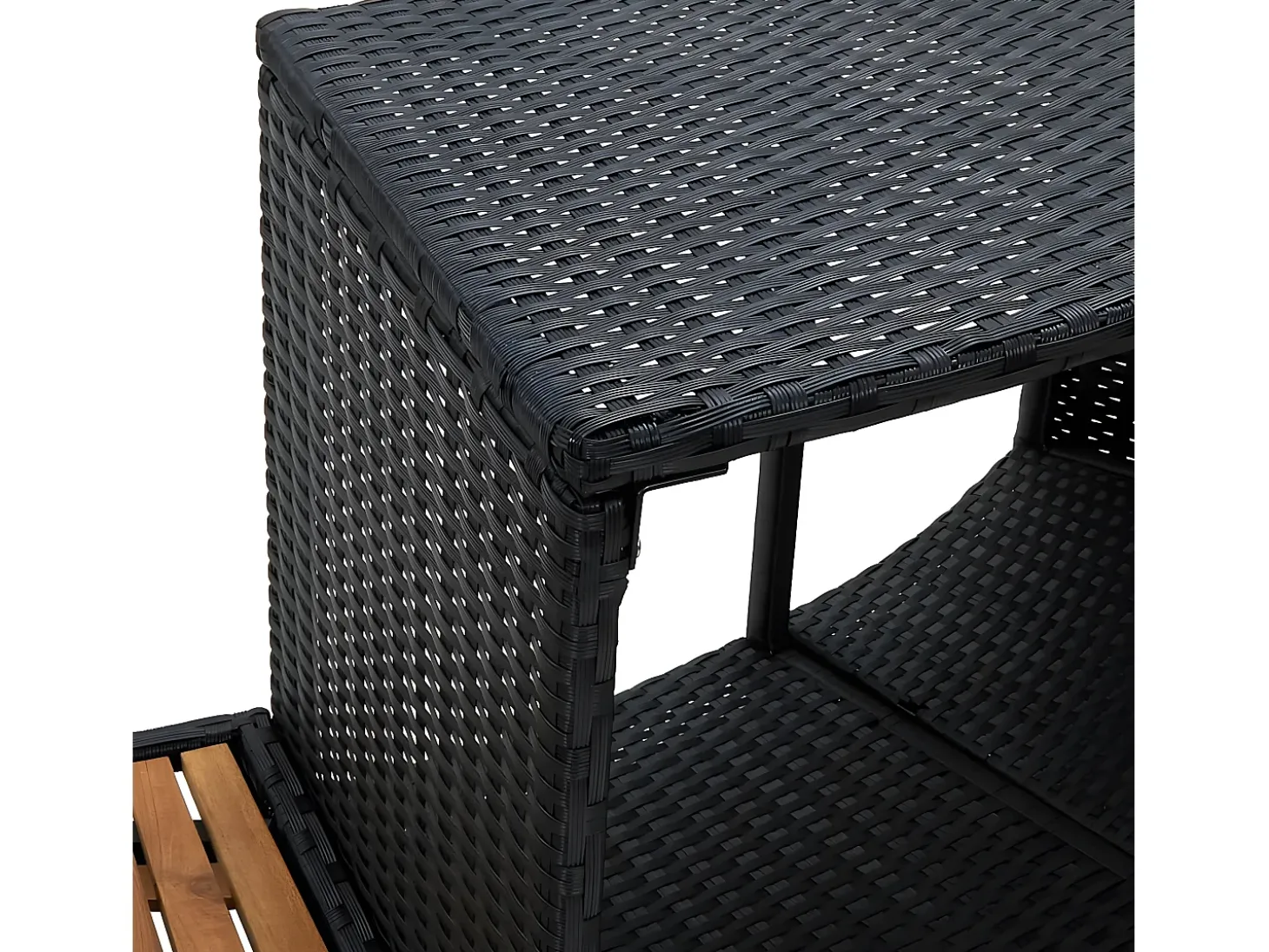 Prolenta Premium - Borde bañera dromasaje ratán sintético y madera maciza acacia