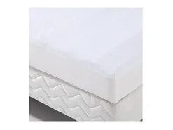 Protection literie housse imperméable Transalese éponge 100% coton 80x190 cm blanc