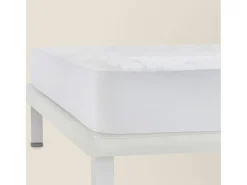 Protector colchón acolchado algodón antialérgico 135x196 cm blanco