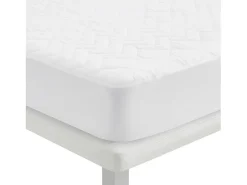 Protector colchón acolchado algodón antialérgico 135x196 cm blanco