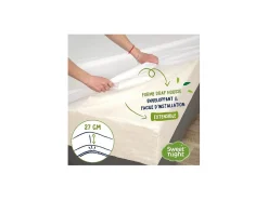 Protector de colchón impermeable antiácaros Greenfirst - 80 x 190/200 cm - Blanco Molleton 100% algodón