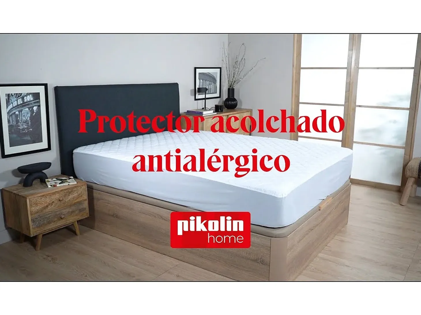 Protector de colchón 200x196cm| PIKOLIN HOME| 100% Algodón| Hasta 32cm