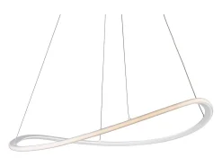 Raky - Lámpara colgante blanca LED CCT, aluminio lacado, mando a distancia y cables ajustables Ø70