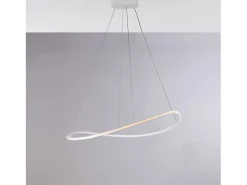 Raky - Lámpara colgante blanca LED CCT, aluminio lacado, mando a distancia y cables ajustables Ø70