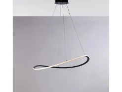 Raky - Lámpara colgante negra LED CCT, aluminio lacado, mando a distancia y cables ajustables Ø70