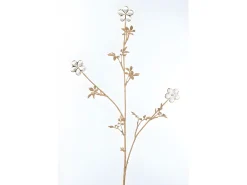 Rama de flores de plástico cristal dorado de 3x10x81 cm