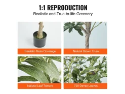 Árbol Artificial SucceBuy 155 cm, Planta Artificial PE, para Casa Oficina Centros Comerciales Interior Exterior