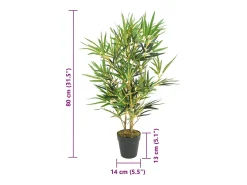 Árbol de bambú artificial con 368 hojas verde 80 cm ES816479