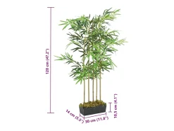 Árbol de bambú artificial con 730 hojas verde 120 cm ES155663