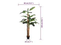 Árbol de plátano artificial 18 hojas verde 150 cm ES944650