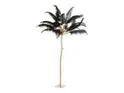 Árbol de plumas de acero dorado y negro 140x140x190 cm