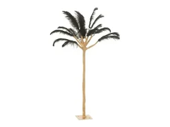 Árbol de plumas de acero dorado y negro 90x90x120 cm
